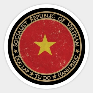 Vintage Socialist Republic of Vietnam Asia Asian Flag Sticker